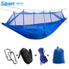 Hamac de camping avec moustiquaire lit extérieur tissu de parachute élargi hamacs doubles pour intérieur, camping, randonnée, sac à dos, Bac