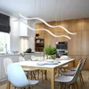 minimalism modern wave led pendant light chandelier aluminum hanging pendant chandelier lamp fixtures for dining kitchen room bar ac85265v