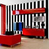 Wholesale-10M Roll Black And White Wide Stripe Wallpaper Simple Cross Vertical Striped Wall Paper Decor For Living Room Background Wallpaper