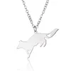 Fox pingente colar de aço inoxidável animais charme link cadeia jóias para mulheres e homens presentes de crianças por atacado