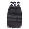 Mongolian Straight Virgin Hair Weave Bundlar 3/4 st Lot Obehandling Mongolian Silky Rak Remy Human Hair Extensions Naturlig Svart Färg