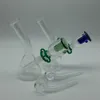 Bongos de copo de vidro de 4 "polegadas com pregos de banger de quartzo de 4 mm, tigela de vidro colorido Keck Clips Bongus de vidro Bongs de vidro
