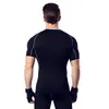 Tuta fitness da uomo basket running abbigliamento da allenamento compressione elastica collant sportivi ad asciugatura rapida maniche corte