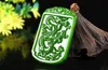 Pendentif jade vert sabrina (rectangulaire). Collier pendentif