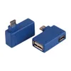 Blauer Anschluss USB 2.0 Buchse auf Stecker Micro OTG Netzteilanschluss 90 Grad links rechts abgewinkelte Adapter