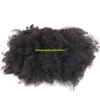 Venda quente Brasileira de 10 a 16 Polegada Tecer Clipes Em Laços Elástico Cordão Afro Kinky Cabelo Rabo De Cavalo Real Virgem Do Cabelo Humano Encaracolado rabo de cavalo