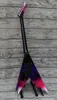 Atelier personnalisé Vinnie Vincent Flying V double v Purple Pink Electric Guitar Floyd Rose Tremolo Bridge5488933