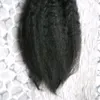 Brasileiros 100 cabelos reais Remy Yaki Extensões de cabelo de micro -loop reto 100g Extensões de cabelo de micro loop reto e kinky