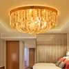 Led Modern Kristal Tavan Avizeleri Lambalar Altın Amerikan Kristal Asma Işıkları Fikstürü Ev Kapalı Avize Aydınlatma 110V 220V D50CM H26CM