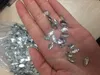Prachtige luxe Crystal Prom Dresses Glitter Pailletten Tassel Diepe V-hals Lange Mouwen Feestjurk 2017 Sexy Cutaway Side Mini Avondjurken