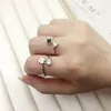 Nieuwe Zilveren Opening Ring Crystal Rhinestone Simple Popular Fashion Design Hot Sales Kleur Houding Kwaliteit Band Ringen Nice Wedding Sieraden