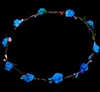 LED Flower Wreath Headband Crown Festival Floral Garland Böhmen för Park Bröllop Huvudbonad Glow Hair Band Hen Party Favor Decor