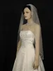 Veli Uno strato Lunghezza punta delle dita Bordo con strass Velo da sposa Bianco Velo da sposa avorio Tulle Con pettine 128a