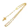 Sälj Hip Hop Style Rosary Bead Cross Pendant Jesus Halsband med tydliga strass 24 tum halsband män kvinnor mode smycken w292t