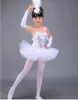 5 pièces nouveaux costumes de performance de jupe de ballet pour enfants jupe de costume de performance de paillettes de danse petit cygne avec ensemble de gants de casque