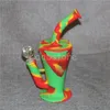 2017 Nowy silikonowy zlewki Bongs Szkło Bong 10.4 "Rasta Rury Wodne Rury Oil 14.4mm Joint Bongs Szklana Rura DHL