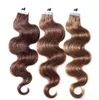 Tape in Human Hair Extensions - 16 18 20 22 24 26 inch 40 stks Volledige hoofd 2.5 g / stuks Body Wave Skin inslag Menselijk Maagdelijke Remy Menselijk Haar Dhlshipping