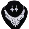 Nieuwe Hot Fashion Statement Hars Kralen Crystal Boheemse Kettingen Oorbel Sieraden Set Dames Stam Sieraden Accessoires