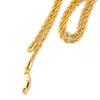 18 Karat Gelbgold Echtgold GF Herren Damen Halskette 24 Seilkette Charmanter Schmuck verpackt mit Geschenkverpackung206M