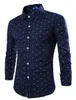 Wholesale- 2015 new European and American all-match Mens anchor printing long sleeve shirt