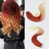 Ombre Human Hair Extensions of Tape Ombre Hair Color #3 Fading to #613 Skin Weft Remy Human Hair 50g 20Pcs Per Package