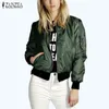 Damenjacken Großhandel - Markenjacke 2021 Herbst Winter Frauen Outwear Celeb Bomber Langarmmantel Lässiger Stehkragen Slim Short Outerw