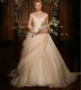 Blush Pink Pick Up Ball Gown Wedding Dresses Long V Neck Side Draped Princess Bride Bridal Gowns Vestido de Novia355i