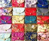 Chinese knoop zijden brokaat kleine zakjes tas met rits sieraden pouch portemonnee cadeau verpakking creditcardhouder case opbergtas 2 stks / partij