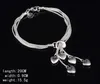 Man Woman Bracelets Mix Order 9 Styles 10pcs/Lot Plented 925 Silver Love Heart Heart Bendant سلسلة أساور سحر عالية الجودة