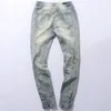 Vente en gros - myweibo Bottes Jeans Hommes Boot Demin Distresse Genou Trou Stretch Ripped Jeans Hommes Vente chaude