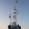 Hittman Glass bubbler toro bong con accento fumoso Glass Vapor Rigs Oil rig Glass Recycler tubi dell'acqua con giunto maschio 18,8 mm