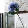 Partihandel Konstgjord Hydrangea Blomma med Flower Rod DIY Silk Tillbehör för Party Home Bröllopsdekoration 5 färger