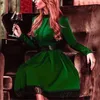 Wholesale- Promotion 2016 Fashion Women Autumn Dress Sexy Long Sleeve Slim Maxi Dresses Green Winter Dress Party Dresses Ukraine