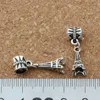 100 stks / partij Oude Zilveren 3D Eiffeltoren Charm Big Hole Kralen voor Sieraden Maken Armband Ketting Bevindingen 27x6.5mm A-120A