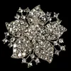 Broche en cristal strass clair plaqué argent, look victorien, broche vintage