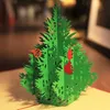 3D El Yapımı Noel Ağacı Pop Up Tebrik Kartları DIY Kartpostal Zarf Xmas Şenlikli Parti Malzemeleri ile