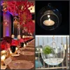 100 pièces/boîte support de lumière de thé terrariums de plantes d'air en verre, porte-bougie en verre suspendu pour chandelier de mariage/décor de jardin/décor à la maison