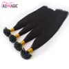 High Quality U Tip Human Hair Extensions U Tipped Hair Natural Color Straight Keratin Remy Brazilian Hair Ali Magic Factory Outlet