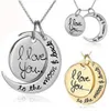 Pendant Necklaces Fashion Necklace Moon Necklace I Love You To The Moon And Back For Mom Sister Family Pendant Link Chain