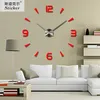 Wholesale- Home Decor 3D big size wall mirror sticker wall clock DIY acrylic mirror sticker wall clock living room meetting room