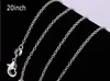 100PCS 925 Sterling Silver 1MM Rolo Chain Necklace For Women Men Jewelry 40cm 45cm 50cm 55cm 60cm long Chain Fit Pendant 5 Sizes C7351767