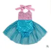 Sirena Paillettes Pagliaccetti Baby Tutu Tute Ragazze Gonna Halter Body Backless Summer Fashion Onesies Bambini Baby Abbigliamento per bambini J269