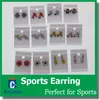 Boucle d'oreille Softball Baseball Football Basketball Volleyball Football Strass Cristal Bling pour Filles Bandeaux Sports