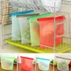 Återanvändbar silikon mat färsk påse wraps kyl lagring containrar kylskåp verktyg kök färgade zip väskor 4 färger fmt2132