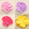 Wholesale- Free Shipping Comfortable Textile Useful Dry Microfiber Turban Quick Hair Hats Wrap Towels Bathing Cap Shower Cap