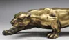 15 Pure Bronze Ferocious Leopard Panther Cheetah Carnivore Statue325d