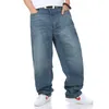 Оптом- новый бренд модный дизайнер синий колокол Нижние джинсы-подростки мужские горячие повседневные джинсы брюки хип-хоп джинсовые мешковатые джинсы плюс размер 40 46