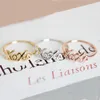 Wholesale 10Pc/Lot Letter Rings XOXO Finger Ring Gold Silver Rose Gold Plated Simple Jewelry For Women EFR081