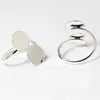 Beadsnice Ring Blank Gindings с двумя 12 -мм клеем на подушечке регулируемые модные украшения для кольца кольцо для стеклянных кабохонов ID 27969698409