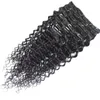 Clip Afro Kinky nelle estensioni 100g 7pcs 4b 4c Clip spessa vergine nelle estensioni dei capelli Capelli naturali